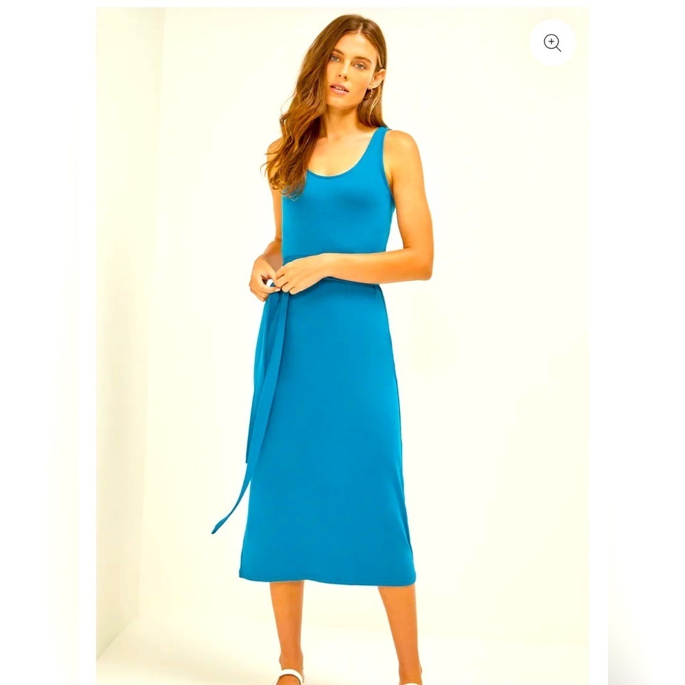 NWT Three Dots Long Tie Tank in Teal